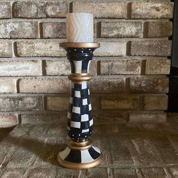Large 12.5” tall Candle Holder Hand painted - Picture 1 of 5